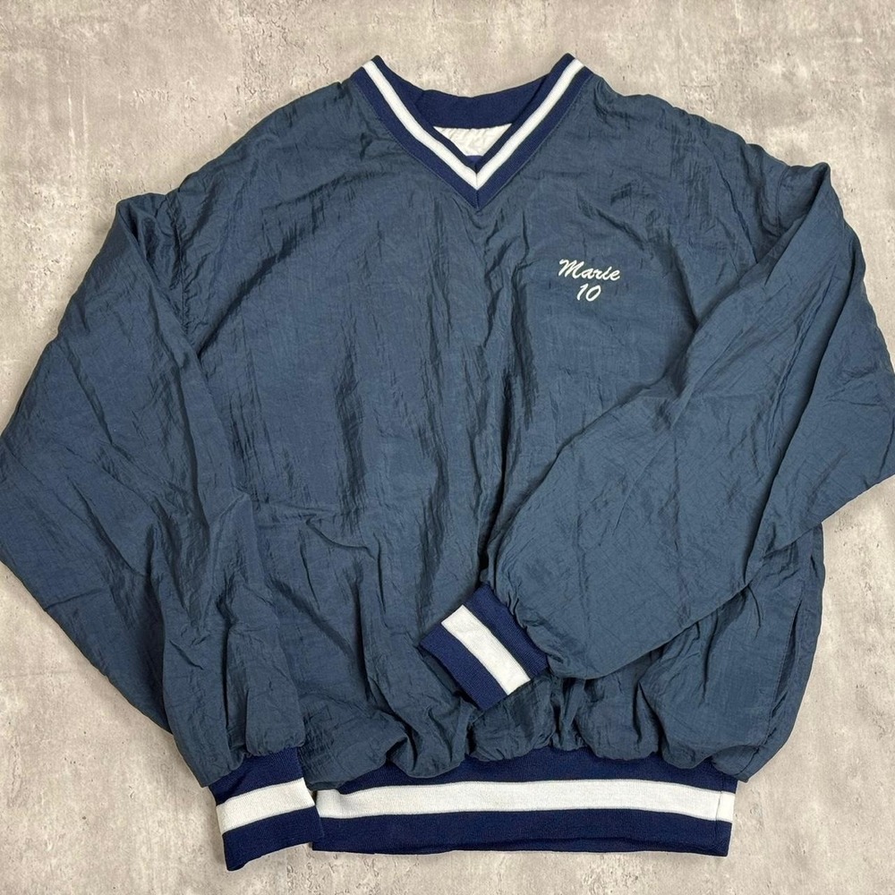 Vintage 90s Holloway Omaha Thunder Windbreaker Pullover Navy Blue Mens Large